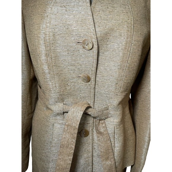 KASPER Skirt Suit‎ Size 12 Two Piece Set  Bonus Belt Executive Career Gold - Picture 4 of 16